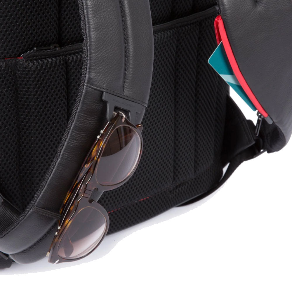 PIQUADRO Rucksack 15,6" Laptophalter Urban Line aus schwarzem Leder - CA4532UB00