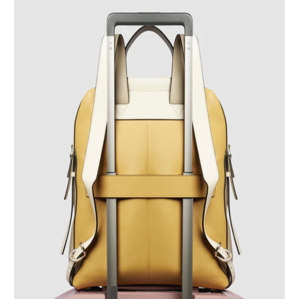 Zaino Donna PIQUADRO Porta Computer in Pelle Giallo - Beige Linea Circle - CA4576W92