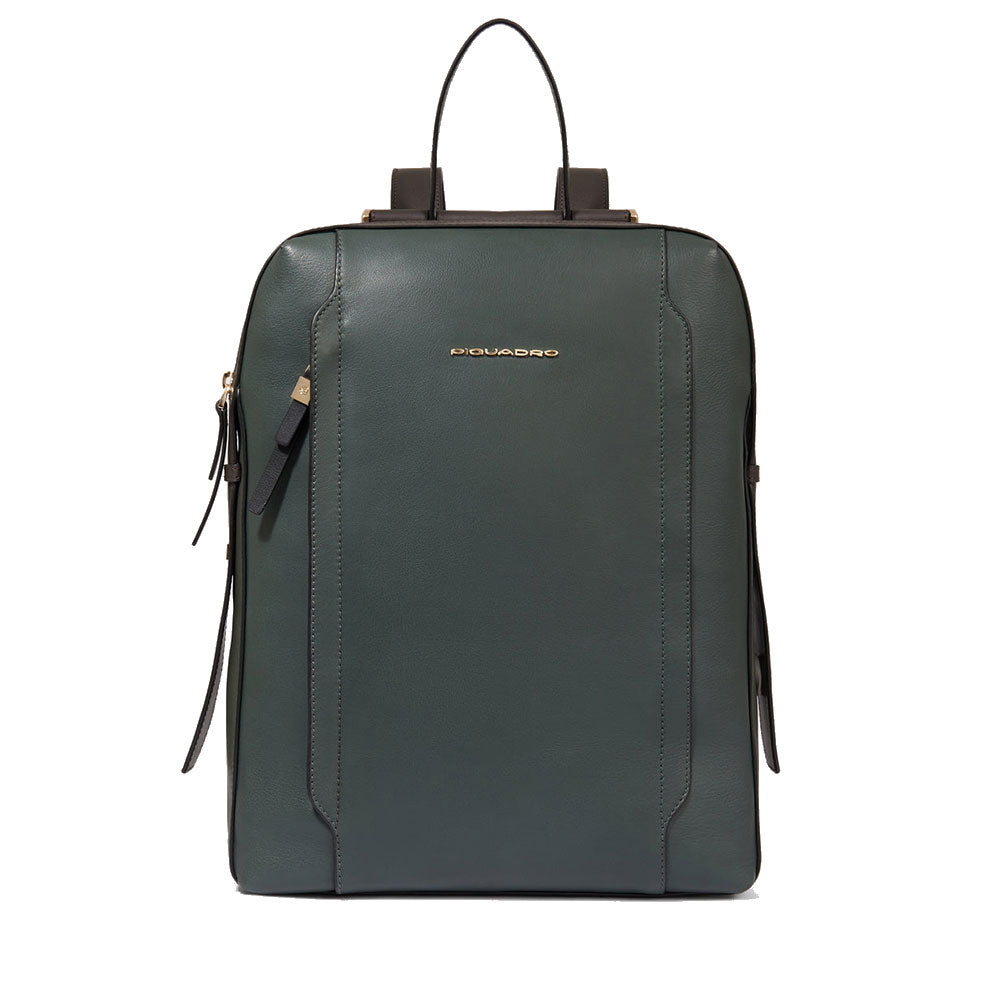 Zaino Donna PIQUADRO Porta Computer in Pelle Colore Verde- Verde