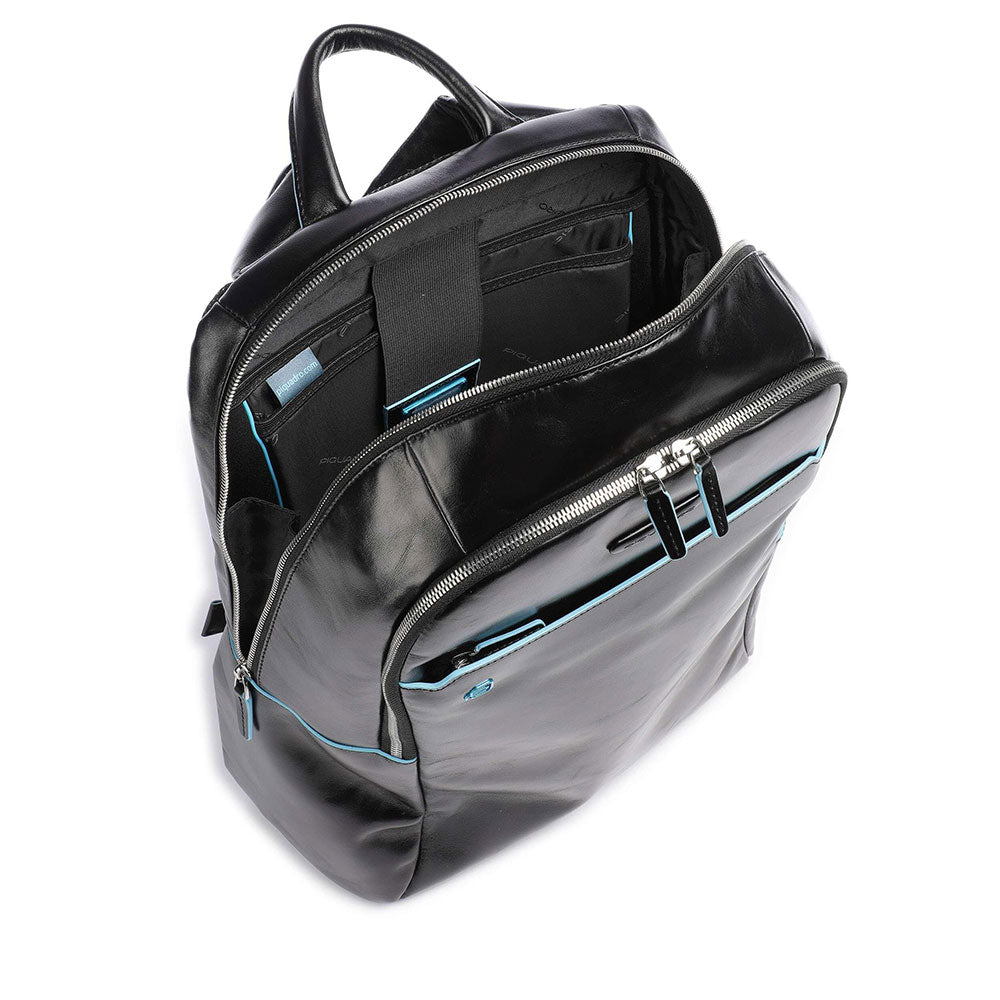 PIQUADRO BLUE SQUARE LINIE
5,6 Zoll Laptop Rucksack -Schwarzes Leder