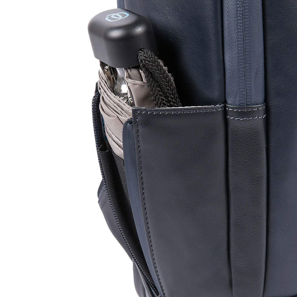 PIQUADRO 15,6" Laptop-Rucksack Urban Line aus blauem Leder - CA4818UB00