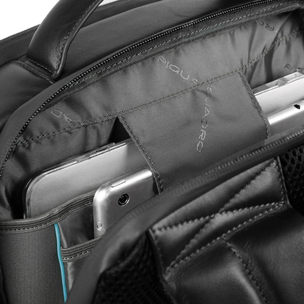 PIQUADRO 15,6" Laptop-Rucksack Urban Line aus schwarzem Leder - CA4818UB00