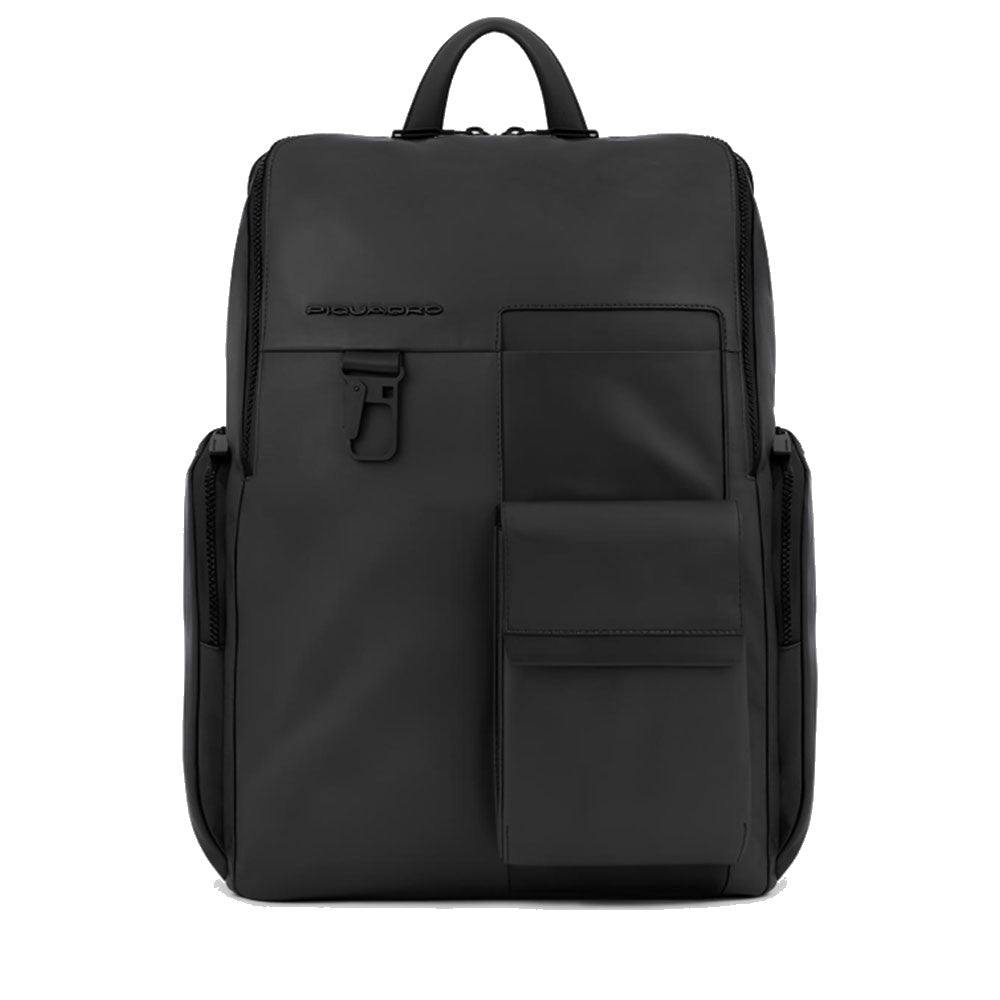 PIQUADRO
Herren Rucksack mit 15,6-Zoll-Laptopfach aus schwarzem Leder Finn Line – CA5989S123