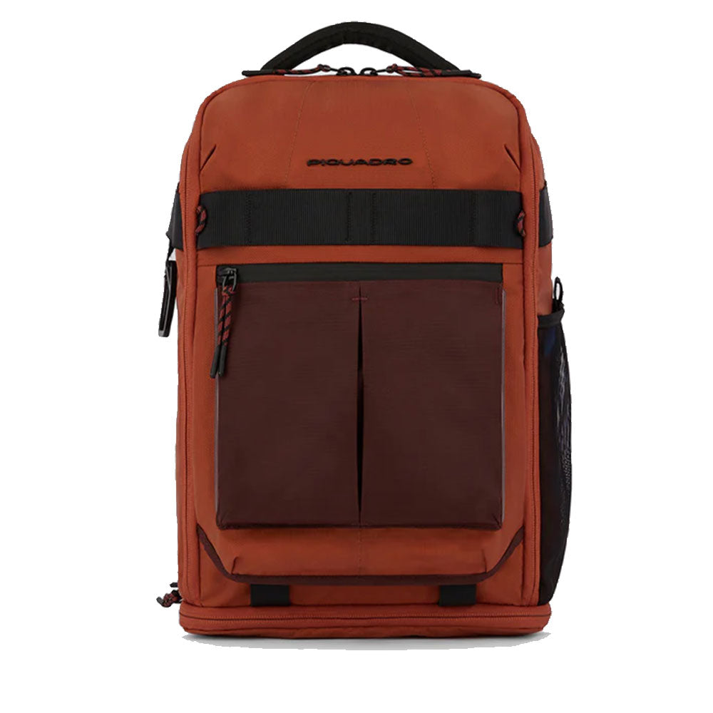 PIQUADRO Fahrradrucksack aus orangefarbenem recyceltem Nylon mit 14-Zoll-PC-Halterung Arne Line – CA5999S125L