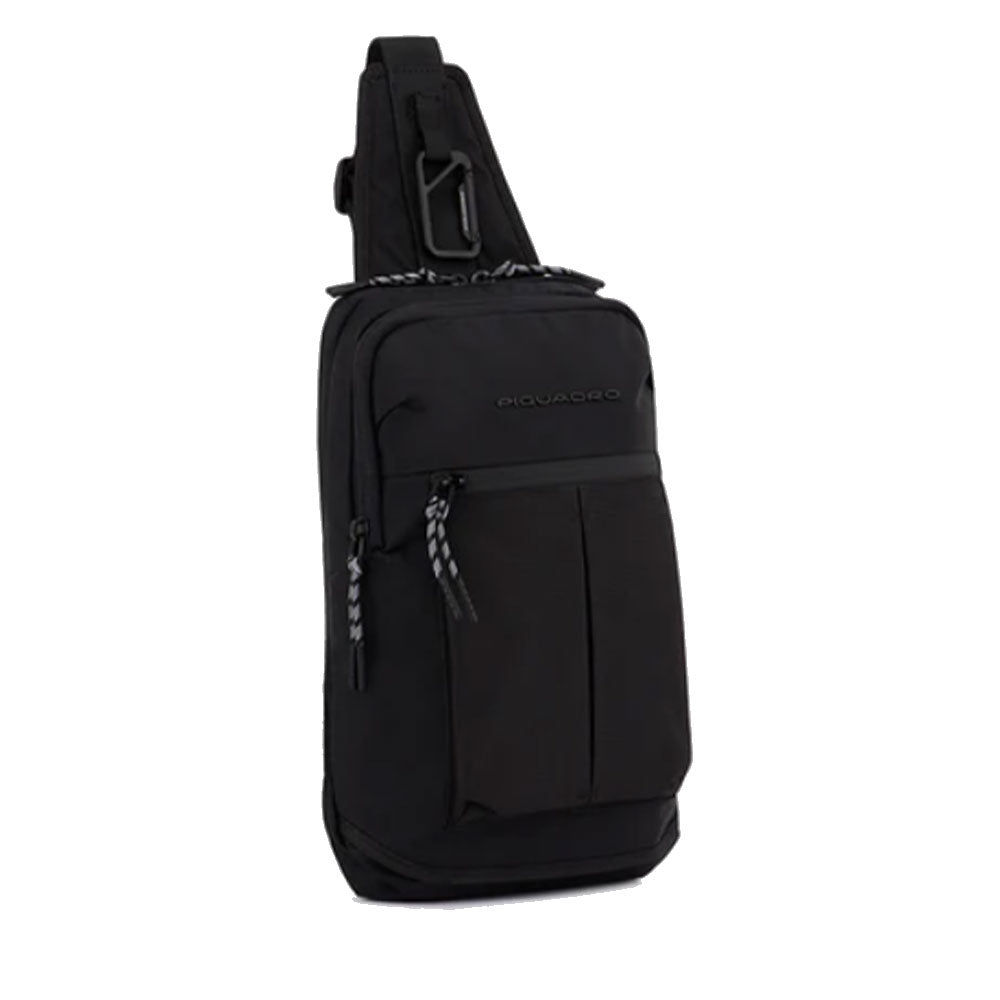 Herren-Umhängetasche aus recyceltem Stoff PIQUADRO Farbe Schwarz Arne Line - CA6003S125
