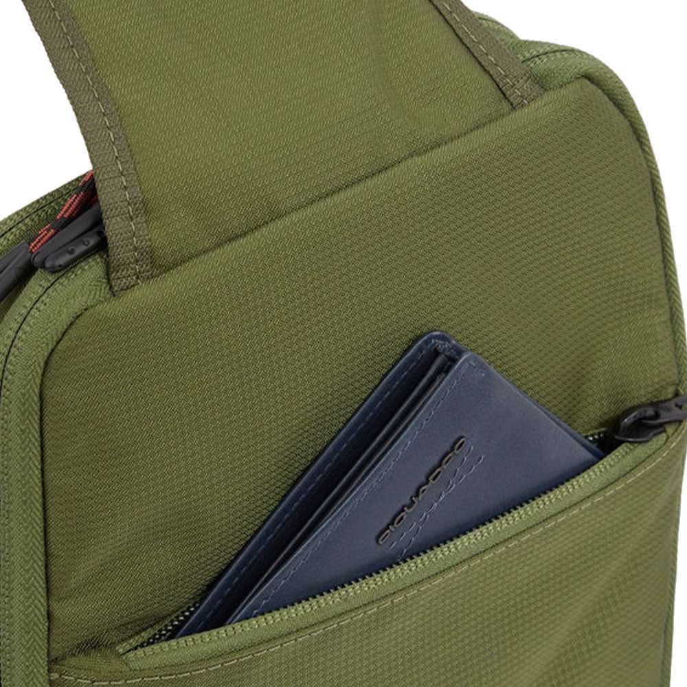 Herren-Umhängetasche aus recyceltem Stoff PIQUADRO Farbe Schwarz Arne Line - CA6003S125