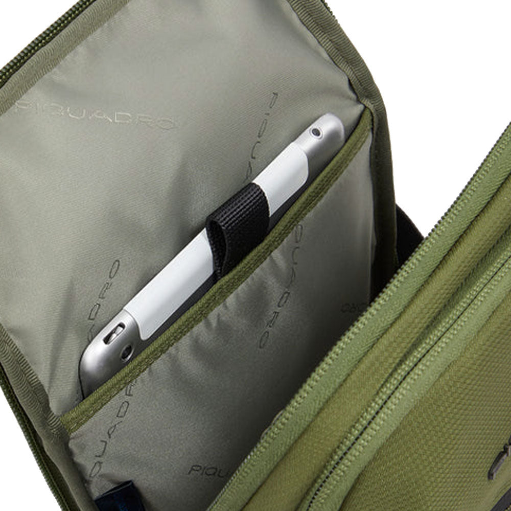 Herren-Umhängetasche aus recyceltem Stoff PIQUADRO Farbe Schwarz Arne Line - CA6003S125
