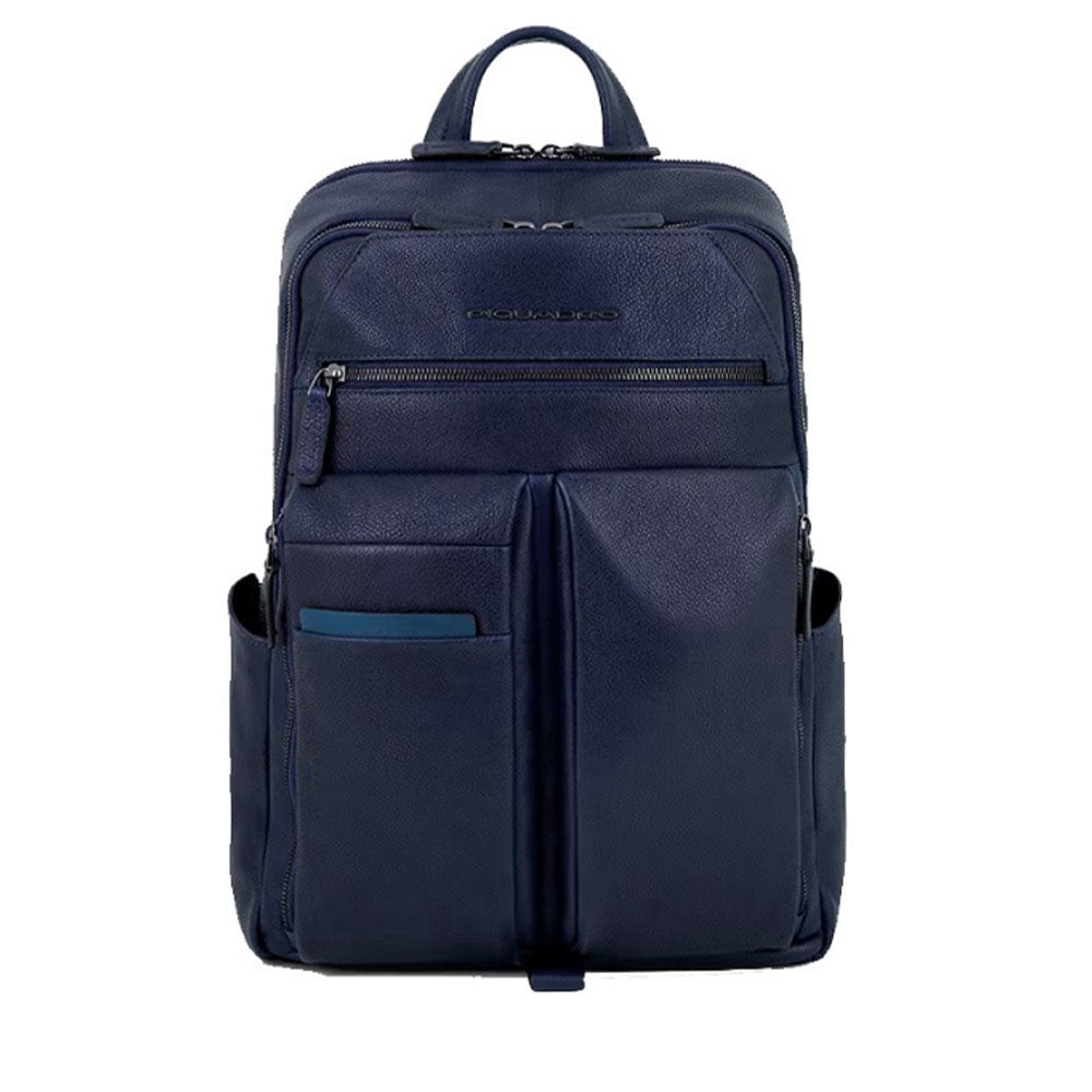 PIQUADRO Paavo Linie
Herrenrucksack aus blauem Leder mit 14-Zoll-PC-Halter – CA6029S122