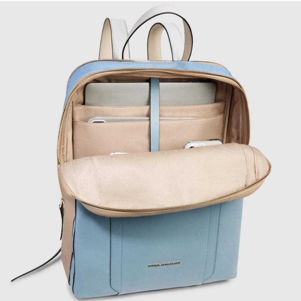 PIQUADRO Circle Line - CA6216W92
Damen Rucksack mit 15,6" Laptopfach in Leder in der Farbe Hellblau - Beige