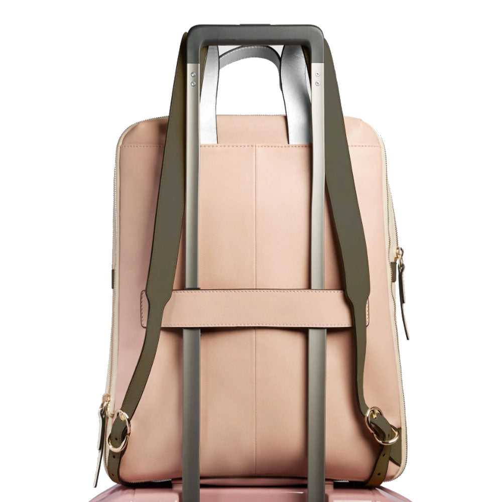Zaino Donna PIQUADRO con Porta Pc 15,6" in Pelle Colore Rosa - Bianco Linea Circle - CA6216W92