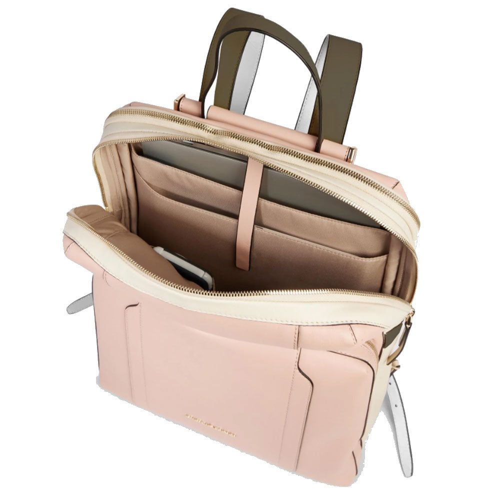 Zaino Donna PIQUADRO con Porta Pc 15,6" in Pelle Colore Rosa - Bianco Linea Circle - CA6216W92