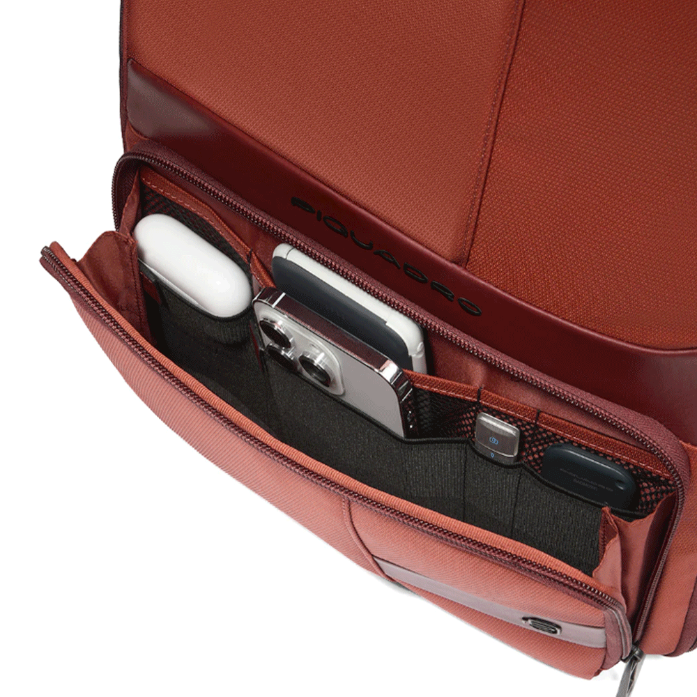 Zaino PIQUADRO porta Pc 14" in Tessuto e Pelle Colore Arancio Linea Wollem - CA6238W129