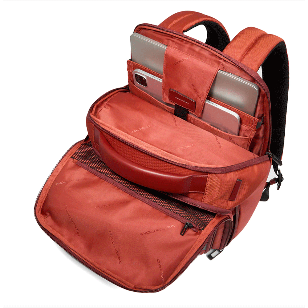 Zaino PIQUADRO porta Pc 14" in Tessuto e Pelle Colore Arancio Linea Wollem - CA6238W129
