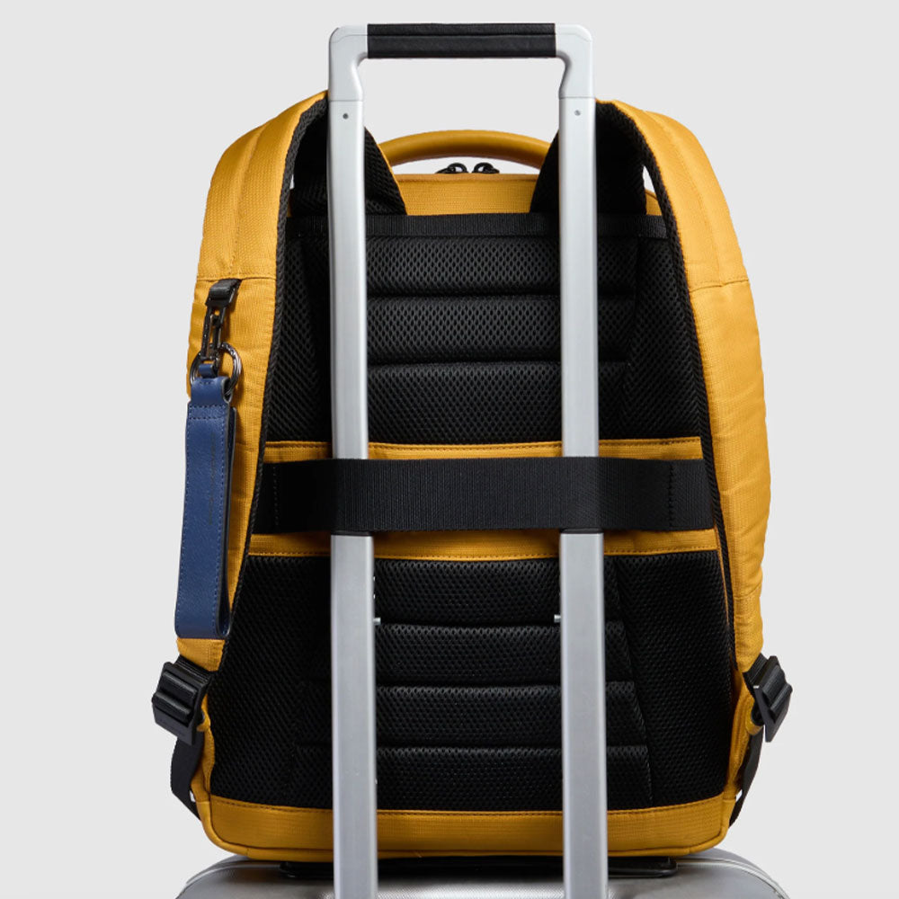 PIQUADRO 14" Laptop-Rucksack aus Stoff und Leder, Farbe Dunkelbraun, Wollem Line - CA6238W129