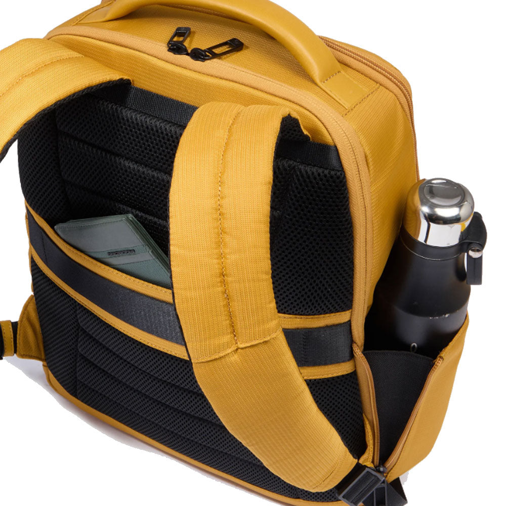 PIQUADRO 14" Laptop-Rucksack aus Stoff und Leder, Farbe Dunkelbraun, Wollem Line - CA6238W129
