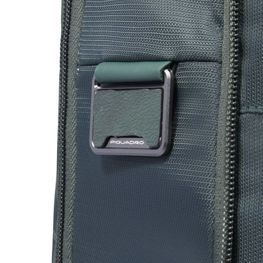 PIQUADRO 15,6" Laptop-Rucksack aus Stoff und Leder, Farbe Dunkelbraun, Wollem Line - CA6239W129BM