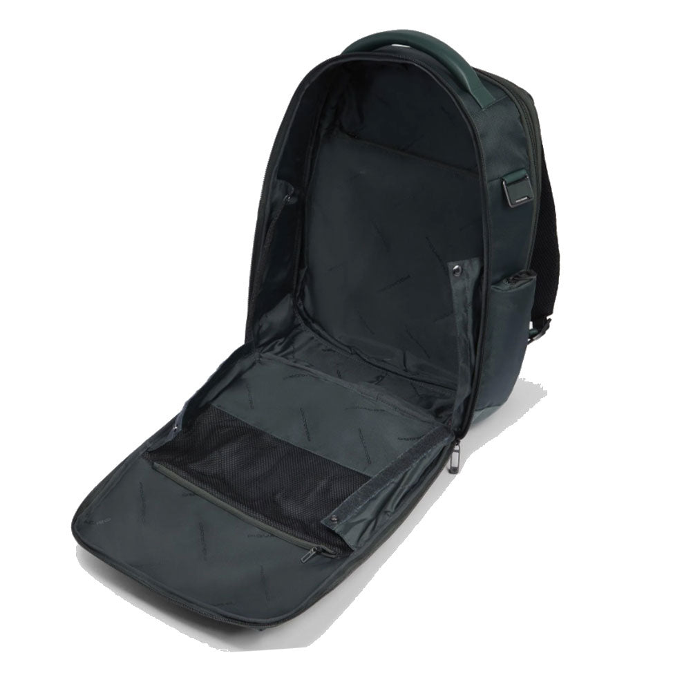 PIQUADRO 15,6" Laptop-Rucksack aus Stoff und Leder, Farbe Dunkelbraun, Wollem Line - CA6239W129BM