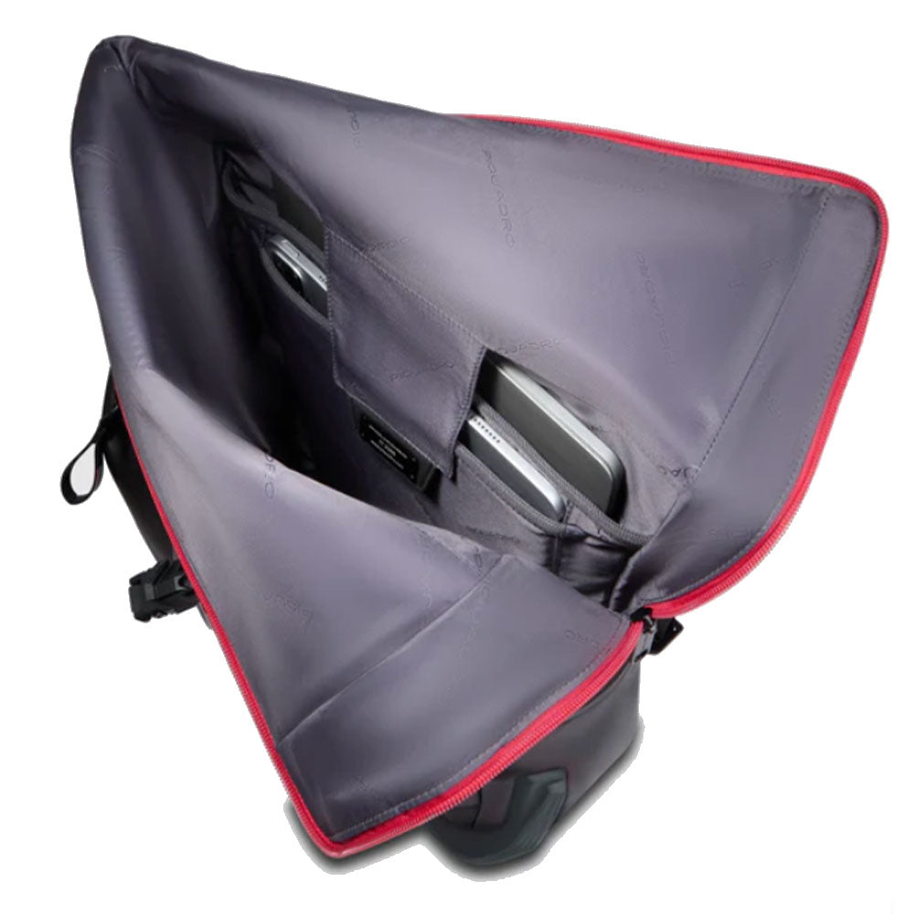 Zaino PIQUADRO per Ducati Roll Top in Tessuto Gommato colore Nero Linea Corner - CA6291C2OWD