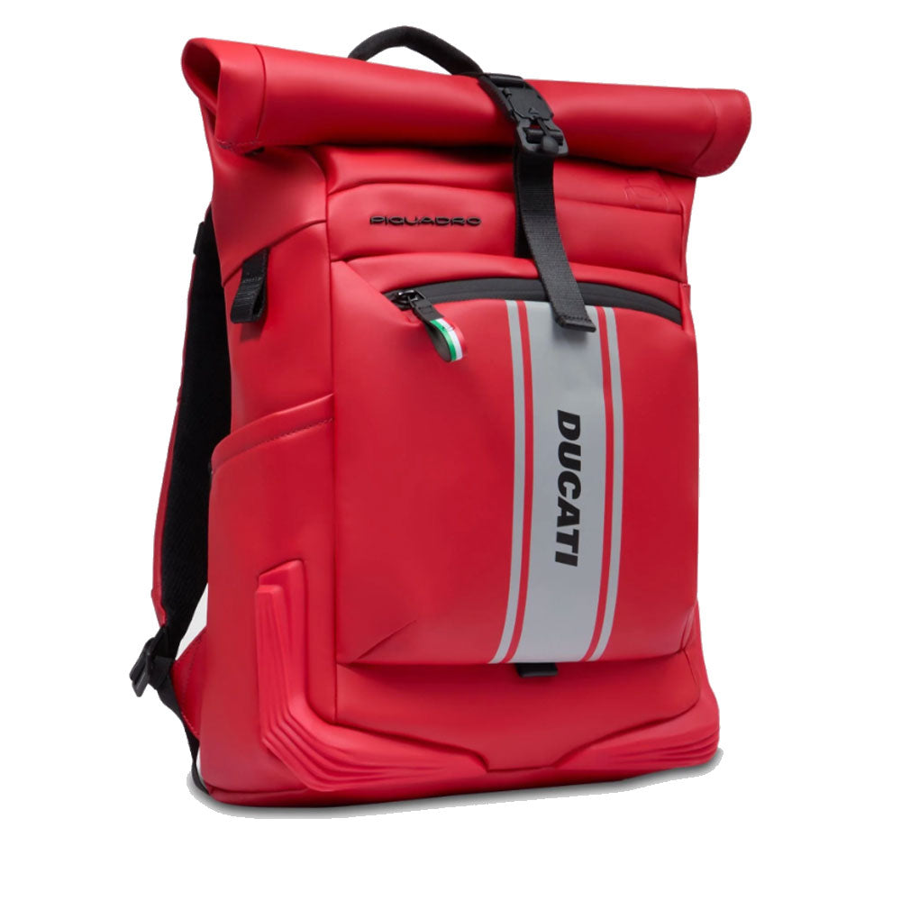 Zaino PIQUADRO per Ducati Roll Top in Tessuto Gommato colore Rosso Linea Corner - CA6291C2OWD