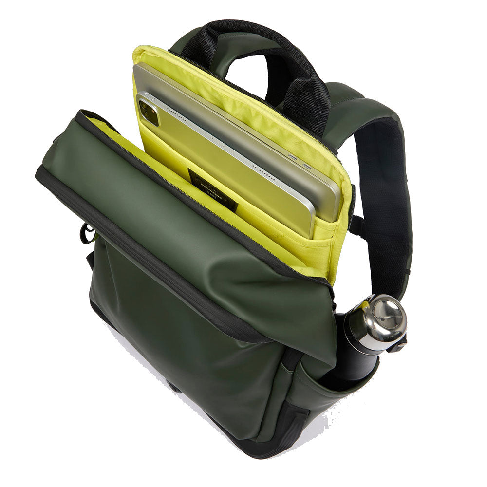 PIQUADRO Rucksack mit 14-Zoll-PC-Halterung aus grünem Stoff Corner 2.0 Line – CA6464C2OW