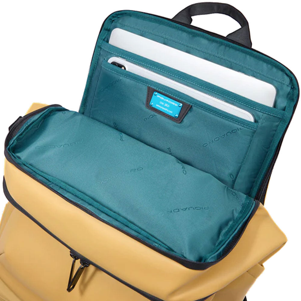 PIQUADRO Rucksack mit 15,6-Zoll-Laptophalter aus blauem Stoff Corner 2.0 Line – CA6465C2OW