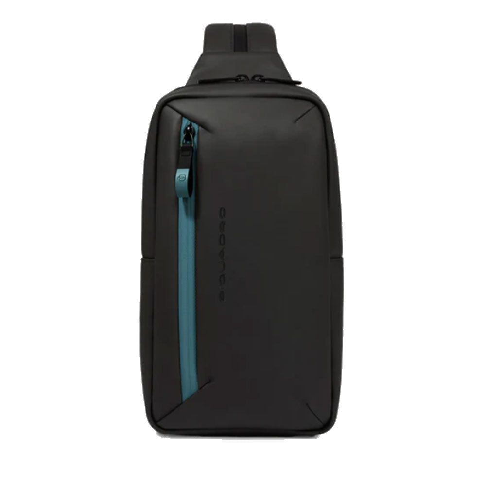 Monospalla Uomo in Tessuto Gommato PIQUADRO Colore Nero Linea Corner 2.0 - CA6466C2OW