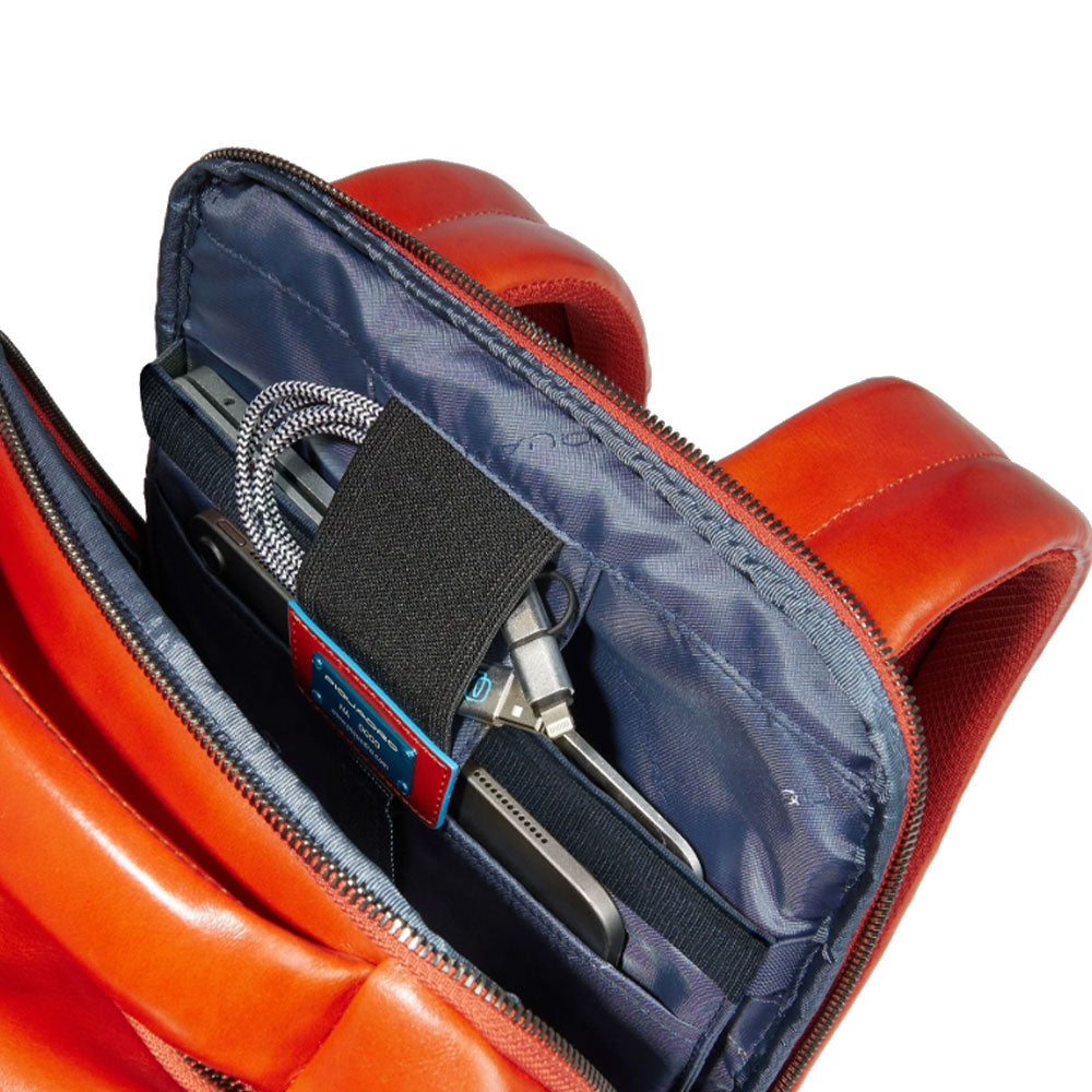 PIQUADRO 14" Laptop-Rucksack aus gelbem Leder Blue Square Line - CA6591B2