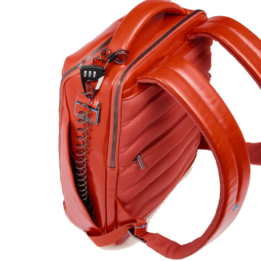 PIQUADRO 14" Laptop-Rucksack aus Leder Blue Square Line - CA6591B2