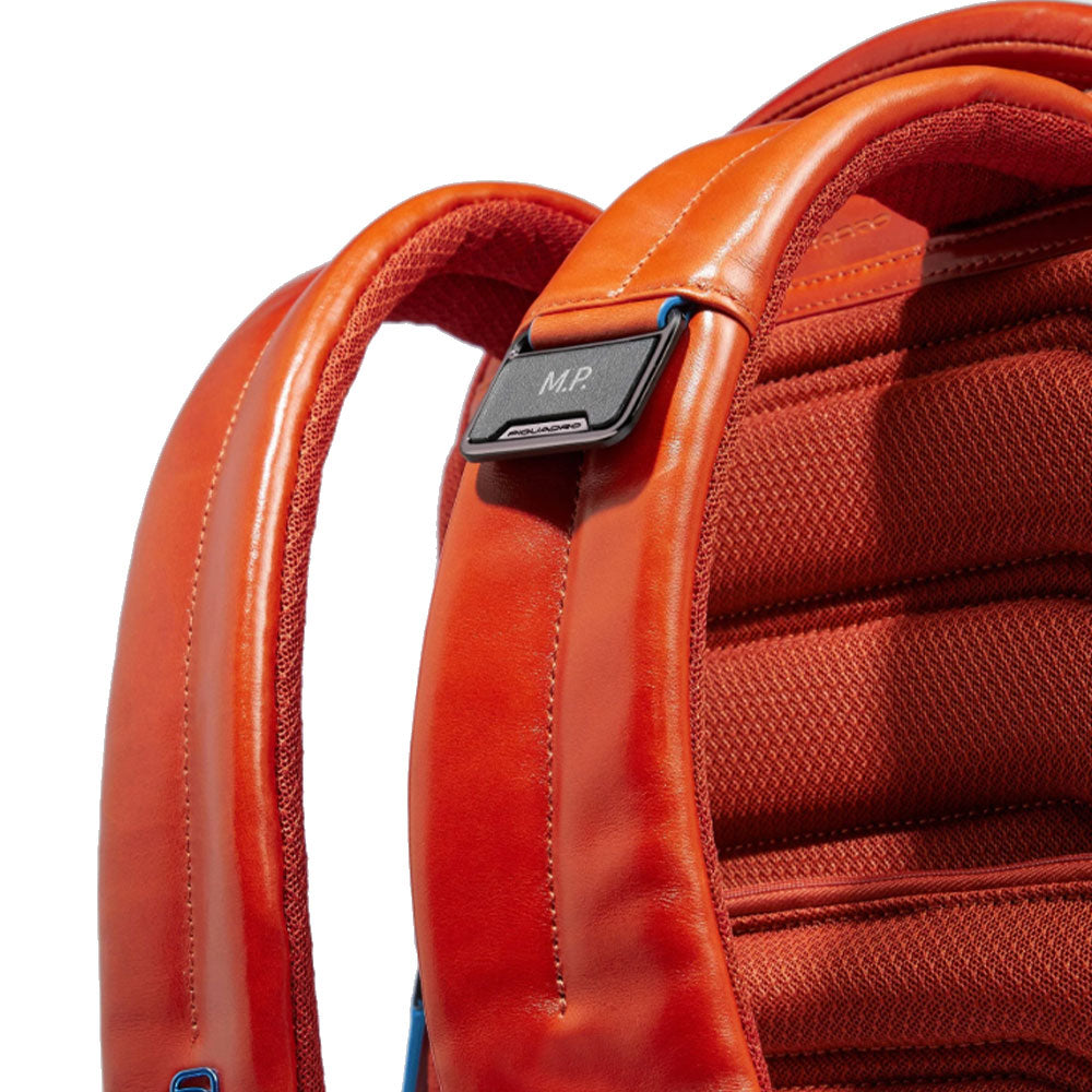 PIQUADRO 14" Laptop-Rucksack aus gelbem Leder Blue Square Line - CA6591B2