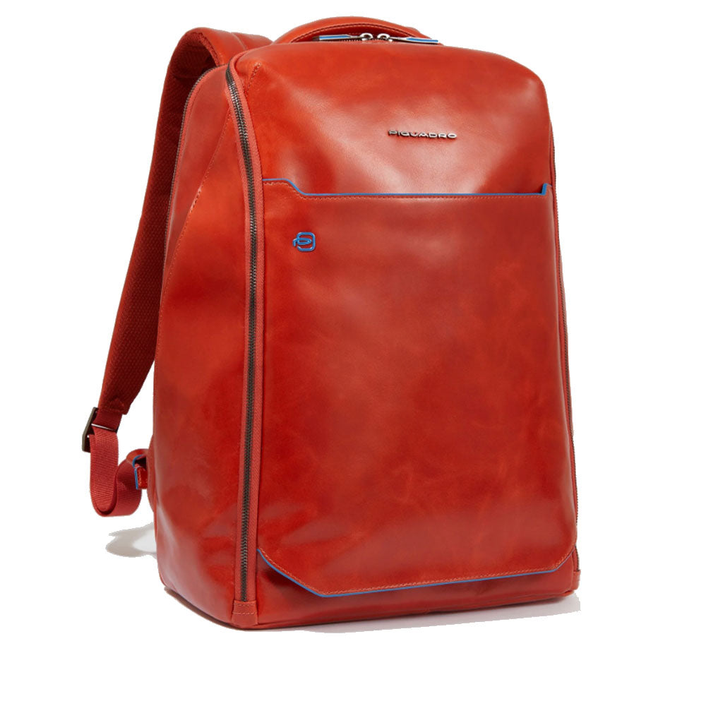 PIQUADRO 15,6" Laptop-Rucksack aus Leder Blue Square Line - CA6593B2
