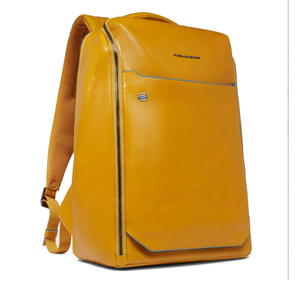 PIQUADRO 15,6" Laptop-Rucksack aus gelbem Leder Blue Square Line - CA6593B2