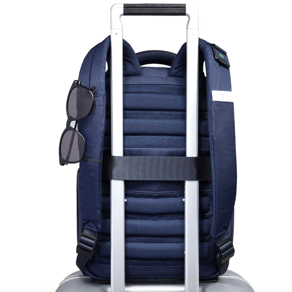 Zaino PIQUADRO con Porta Computer 13" in Tessuto e Pelle Blu Linea Orion - CA6619S136