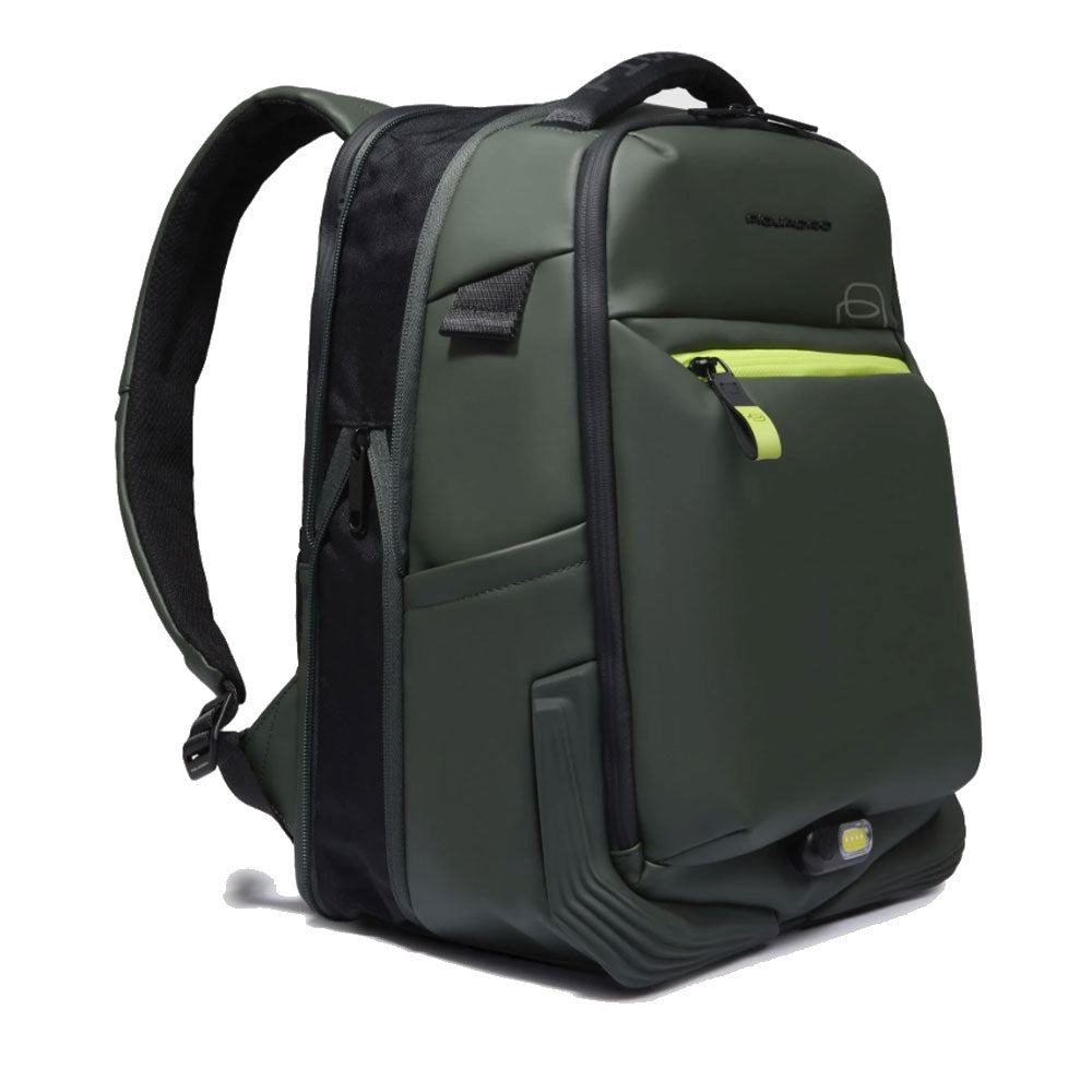 PIQUADRO Reiserucksack mit 14" Laptopfach aus grünem Stoff, Corner 2.0 Linie - CA6638C2OW