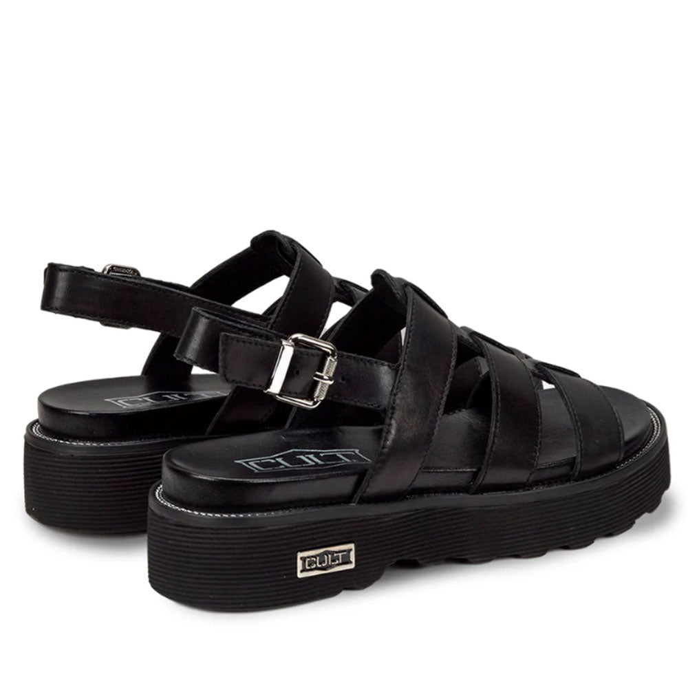 CULT Ziggy 3137 Damensandalen aus schwarzem Leder