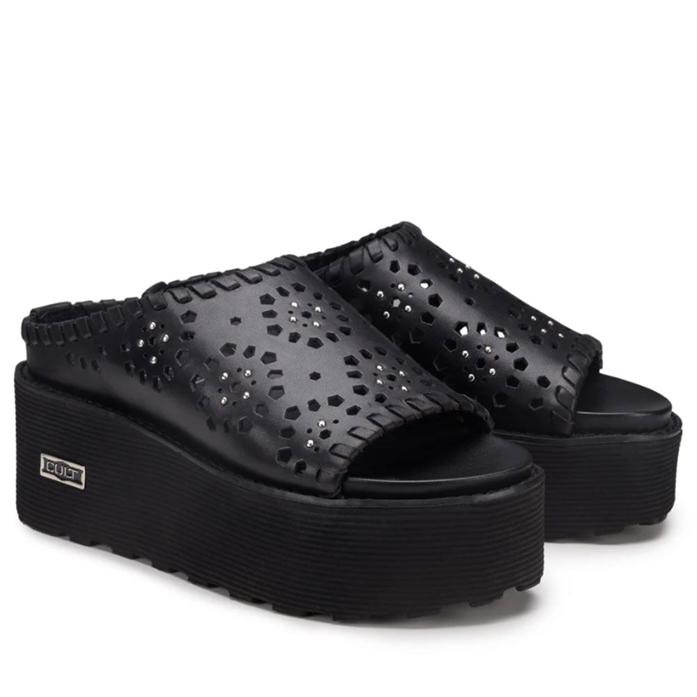 CULT Nancy 3457
Damen Slipper aus perforiertem Leder in Schwarz