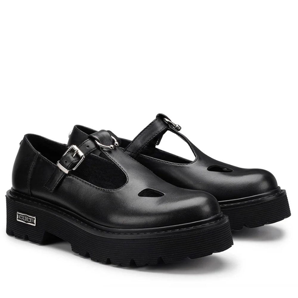 CULT Slash 4216 Schwarze Ledersandalen