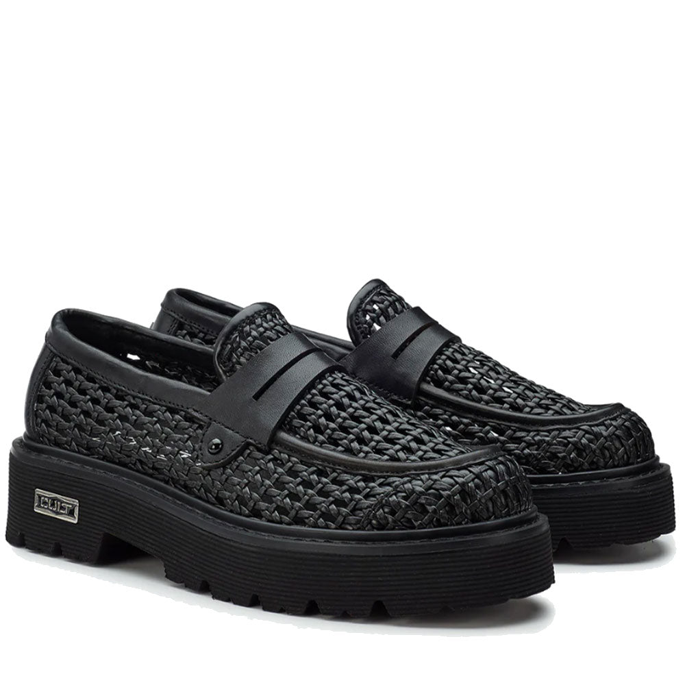 Scarpe Donna CULT Slash 4319 Mocassino in Pelle Nera Intrecciata