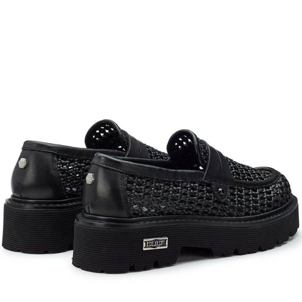 Scarpe Donna CULT Slash 4319 Mocassino in Pelle Nera Intrecciata