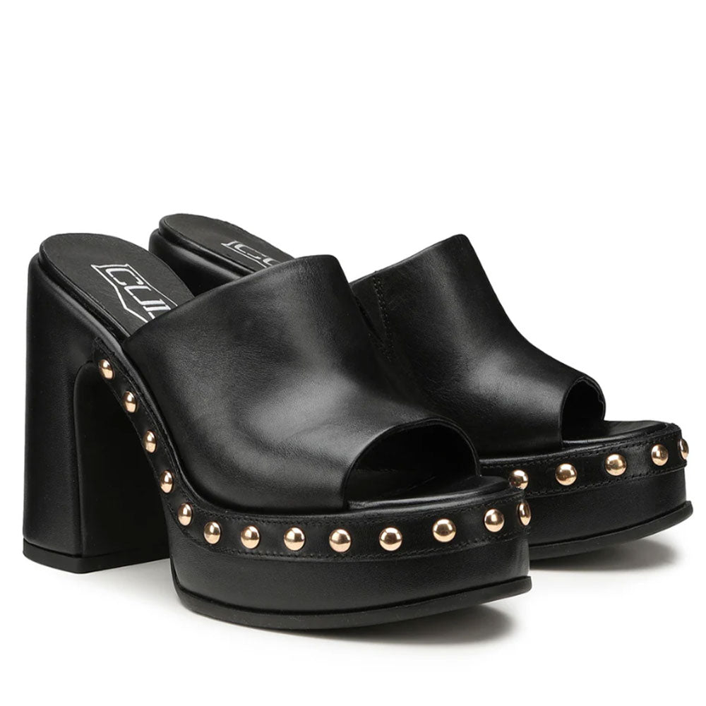 CULT Bjork 4305
Schwarze Ledersandalen mit Absatz für Damen