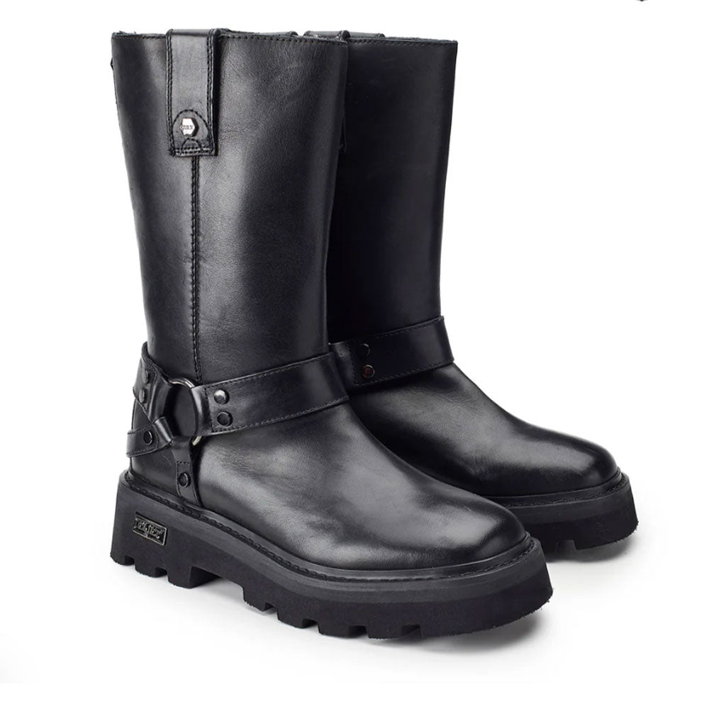 CULT Skin 4359 Damenstiefel aus schwarzem Leder