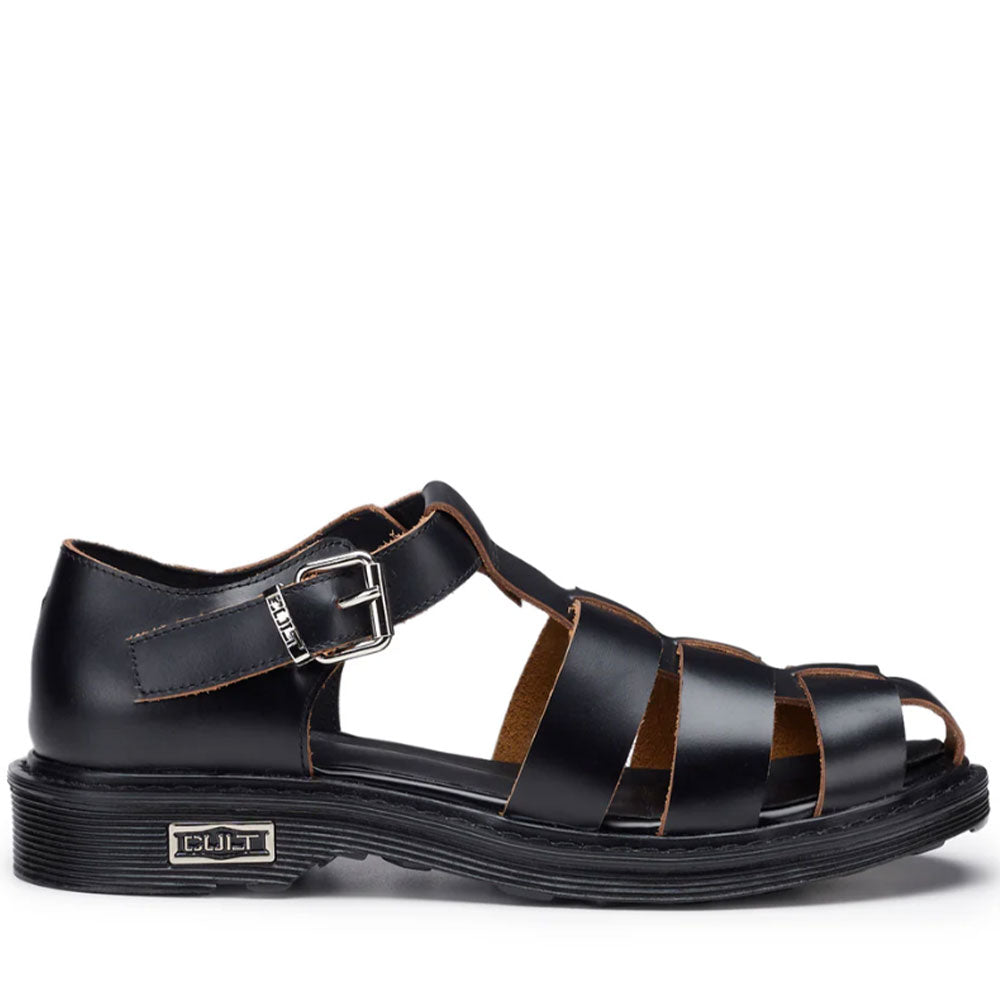 CULT Sabbath 4431 Damensandalen aus schwarzem Leder