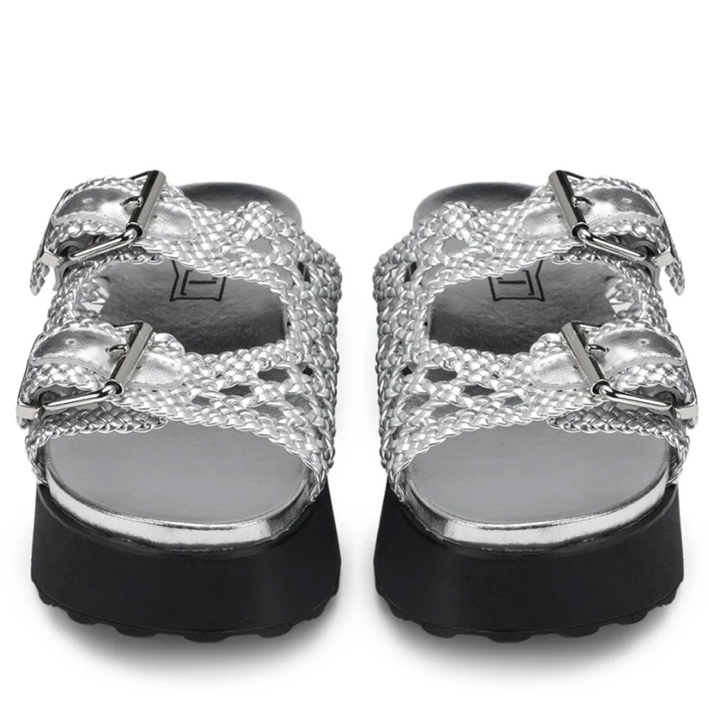 Ciabatte CULT Janis 4476 in Pelle Intrecciata Colore Silver