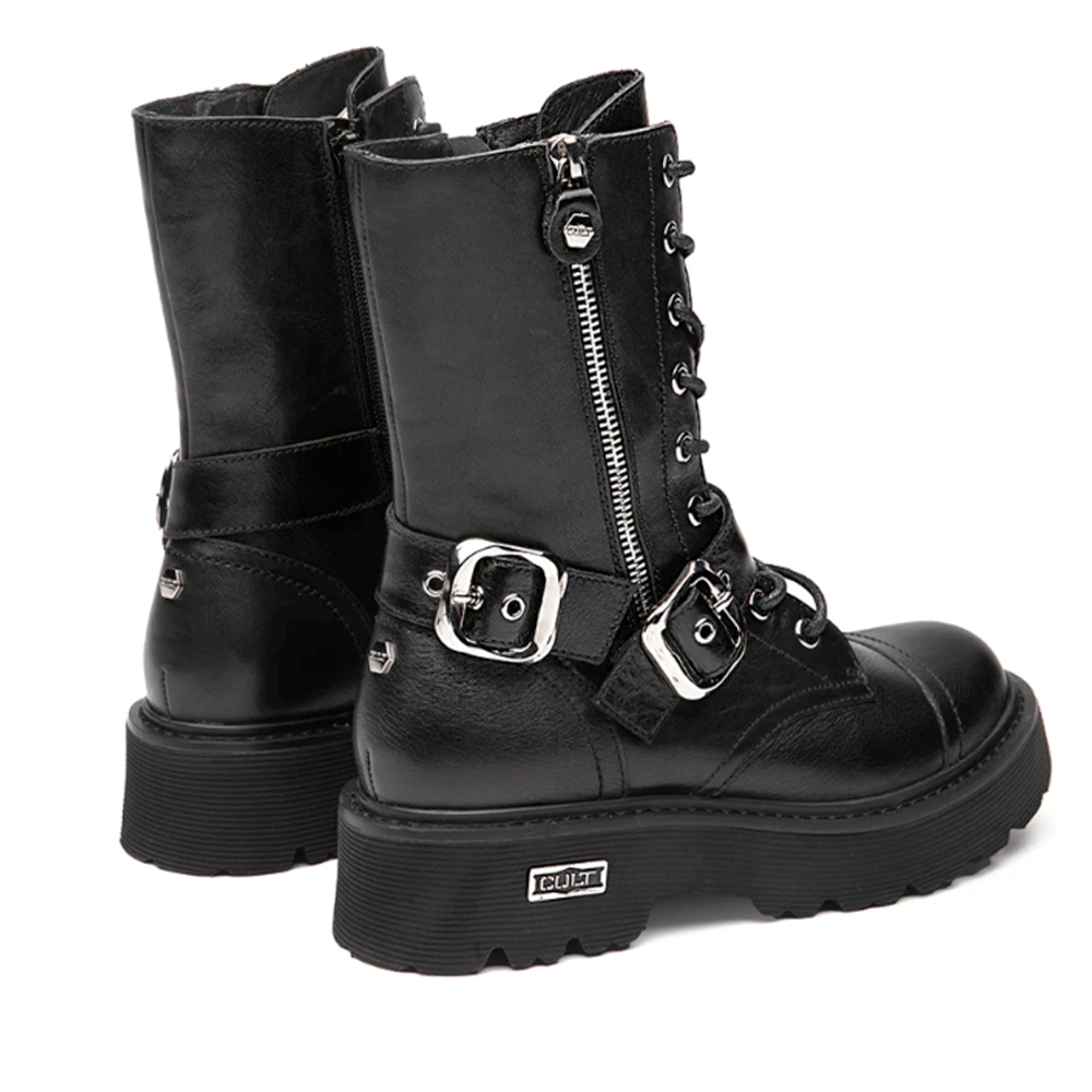 CULT Slash 4585 Schwarze Lederstiefeletten für Damen