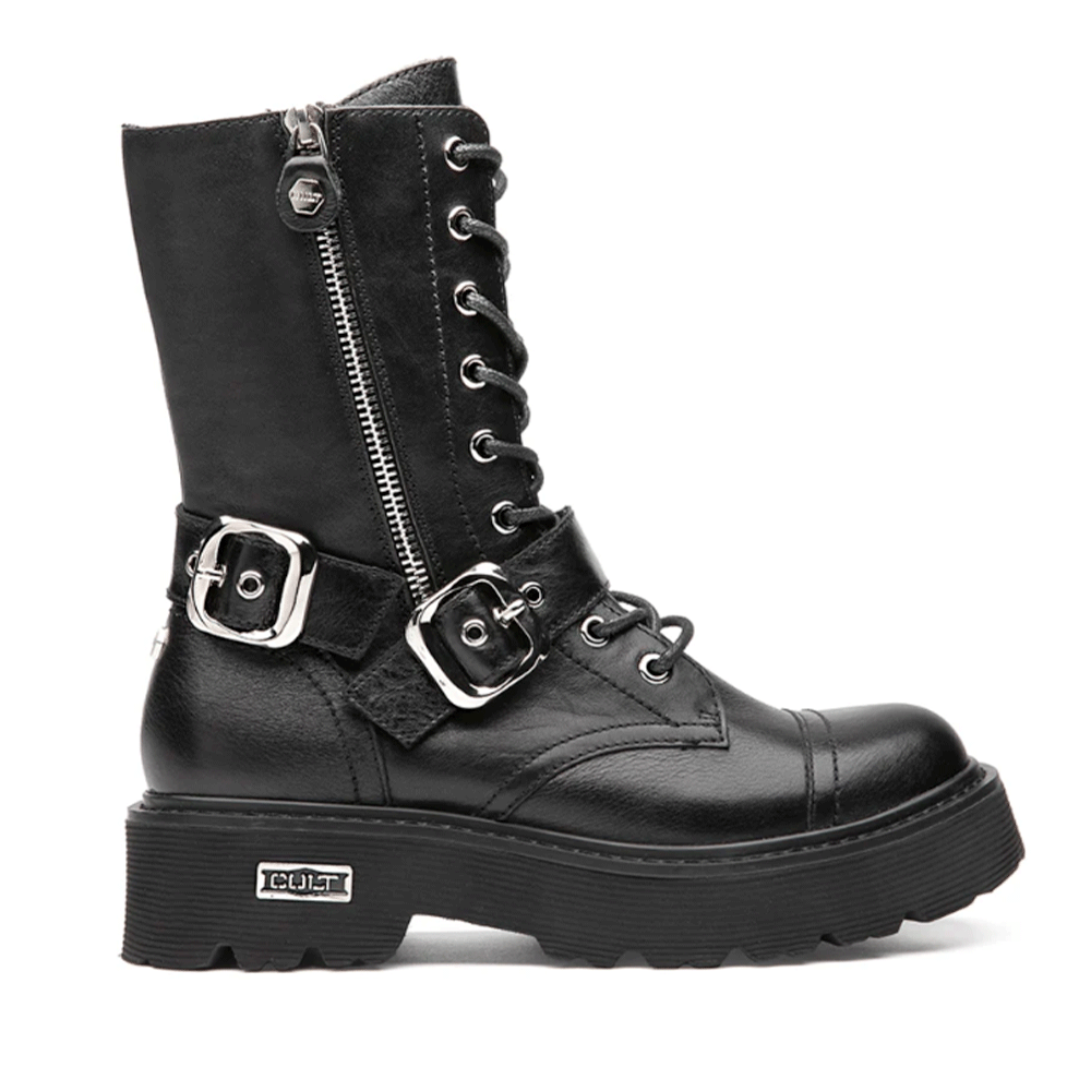 BLACK Bull　8枚 Scarpe Donna CULT Slash 4585 Anfibi in Pelle Nera – Cuoieriashop