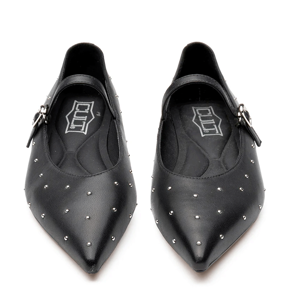 Scarpe Donna CULT Pop 4612 in Pelle Nera con Borchie Applicate