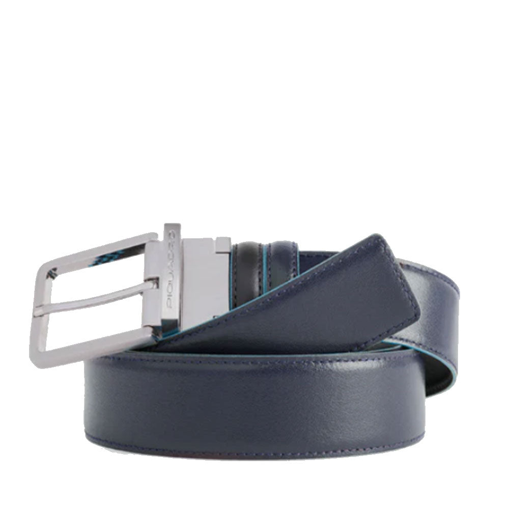 PIQUADRO Wendbarer Herrengürtel aus schwarzem und blauem Leder - CU2619B2