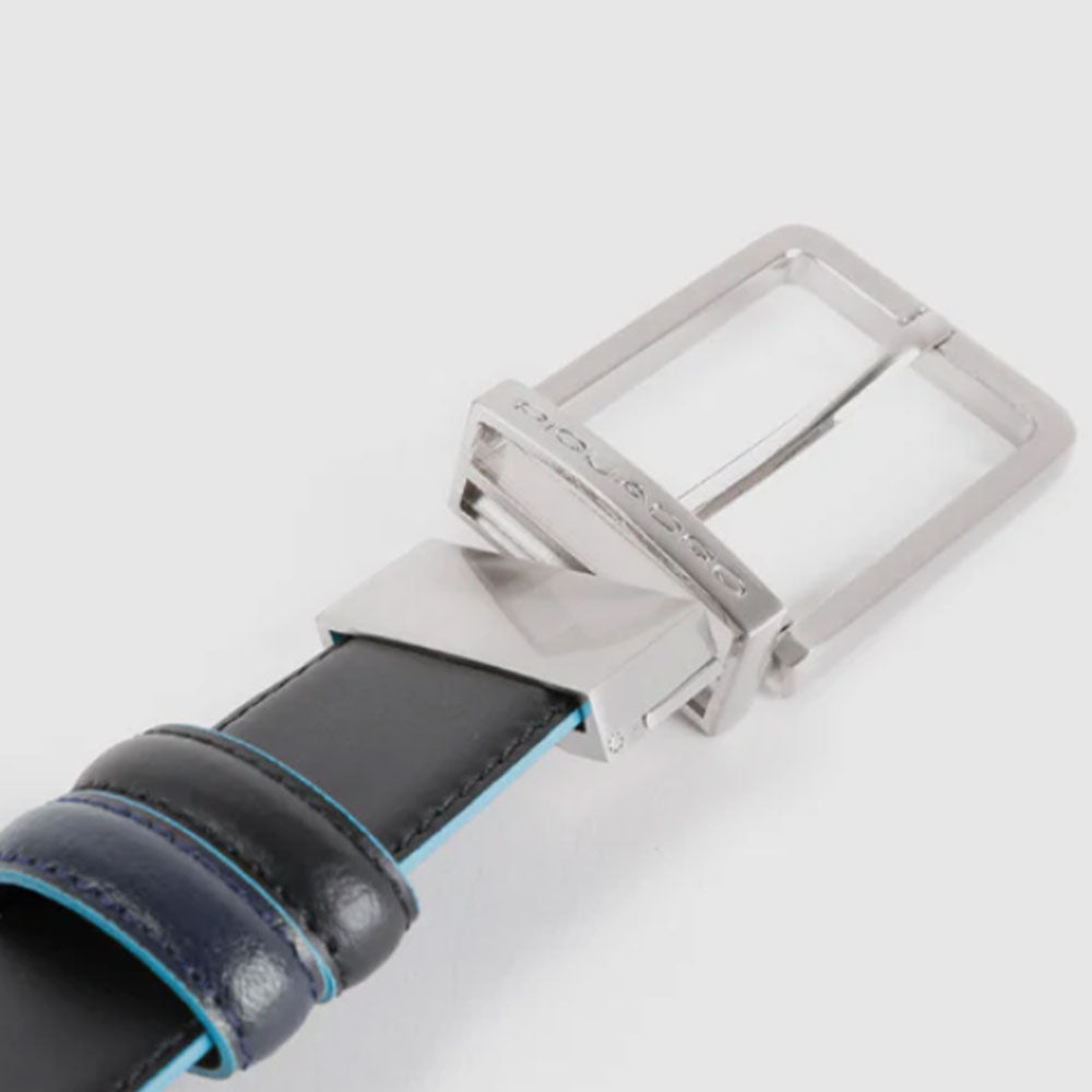 PIQUADRO Wendbarer Herrengürtel aus schwarzem und blauem Leder - CU2619B2