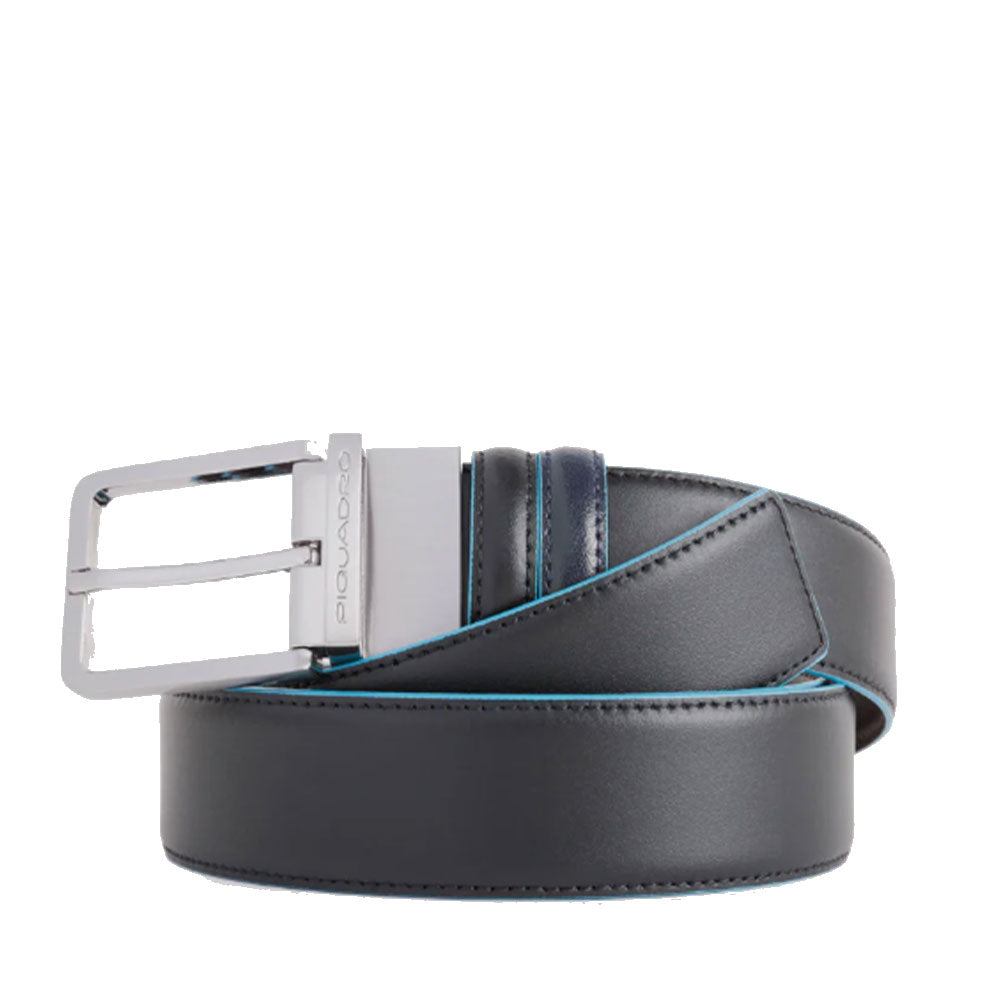 PIQUADRO Wendbarer Herrengürtel aus schwarzem und blauem Leder - CU2619B2