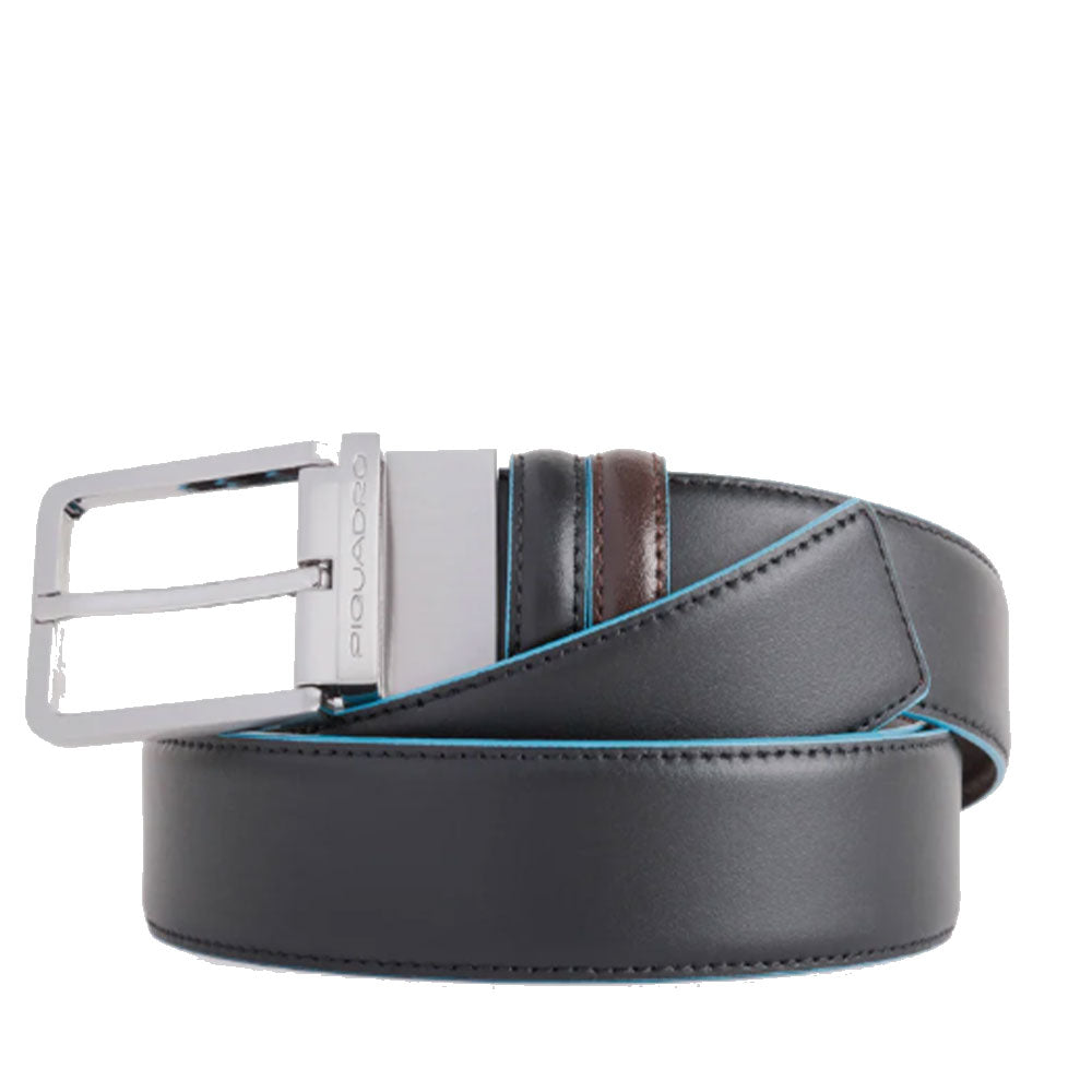 PIQUADRO
Herren Gürtel aus schwarzem und mahagonifarbenem Leder, reversibel-CU2619B2