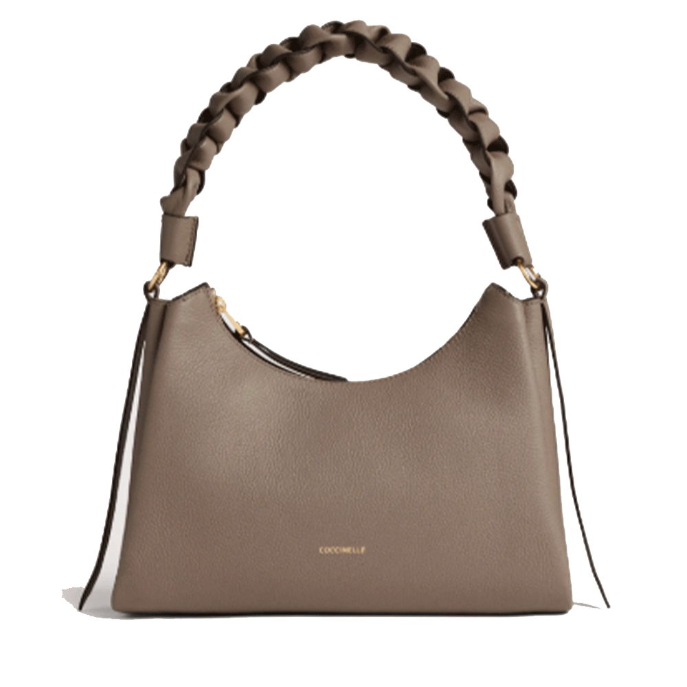 Borsa Donna a Spalla COCCINELLE in Pelle linea Boheme Small colore Warm Taupe - Rosette